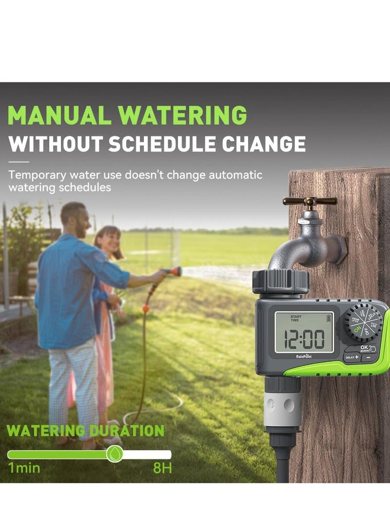 RAINPOINT Irrigation Timer – Automatic Watering Timer with Large LCD Screen, Programmable Garden Hose Timer with Rain Delay - Image 5